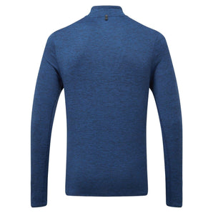 Ronhill Life Practice 1/2 Zip Tee (Mens) - Dark Cobalt Marl/Sunbolt