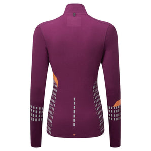 Ronhill Tech Afterhours 1/2 Zip Tee (Womens) - Grape/Mango/Reflect