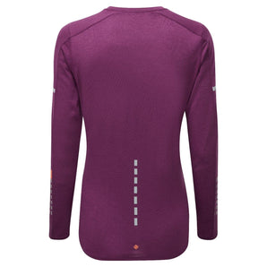 Ronhill Tech Afterhours L/S Tee (Womens) - Grape/Mango/Reflective