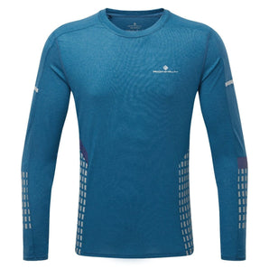 Ronhill Tech Afterhours Long Sleeve Tee - (Mens) Admiral/Limestone/Reflective