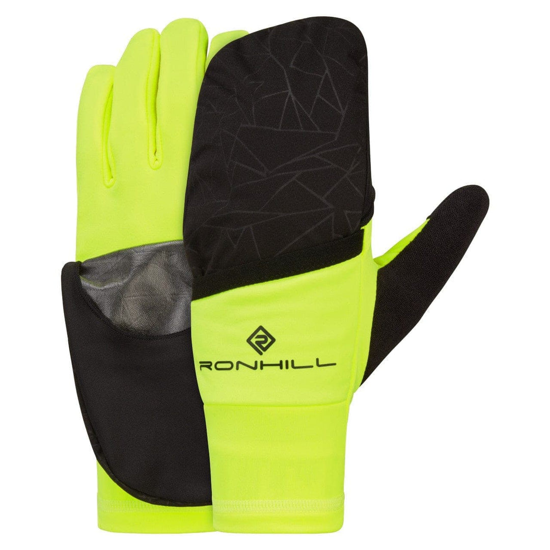 Ronhill Wind-Block Flip Glove - Black/Fluo Yellow