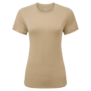 Life Tencel S/S Tee (Womens) - Latte Marl/Nightshade - RunActive