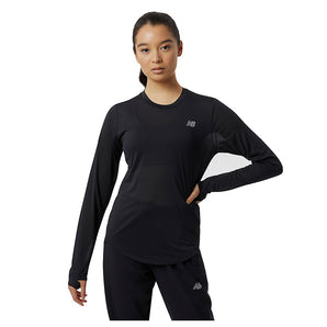 New Balance Accelerate Long Sleeve Top (Womens) - Black